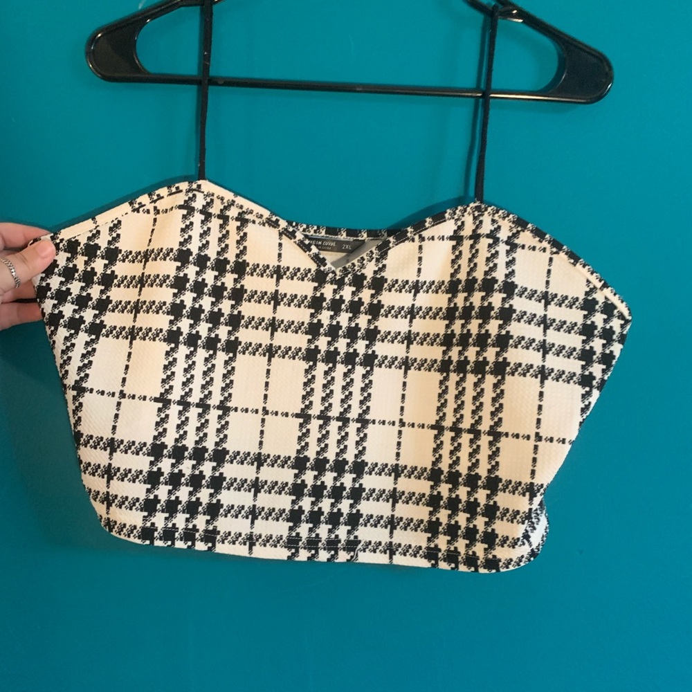Checkered Crop Tank Top